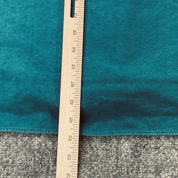 Vintage LL‎ Bean Shirt Mens 17 Tall Aqua Chamois Flannel Distressed USA Camping - Picture 11 of 13